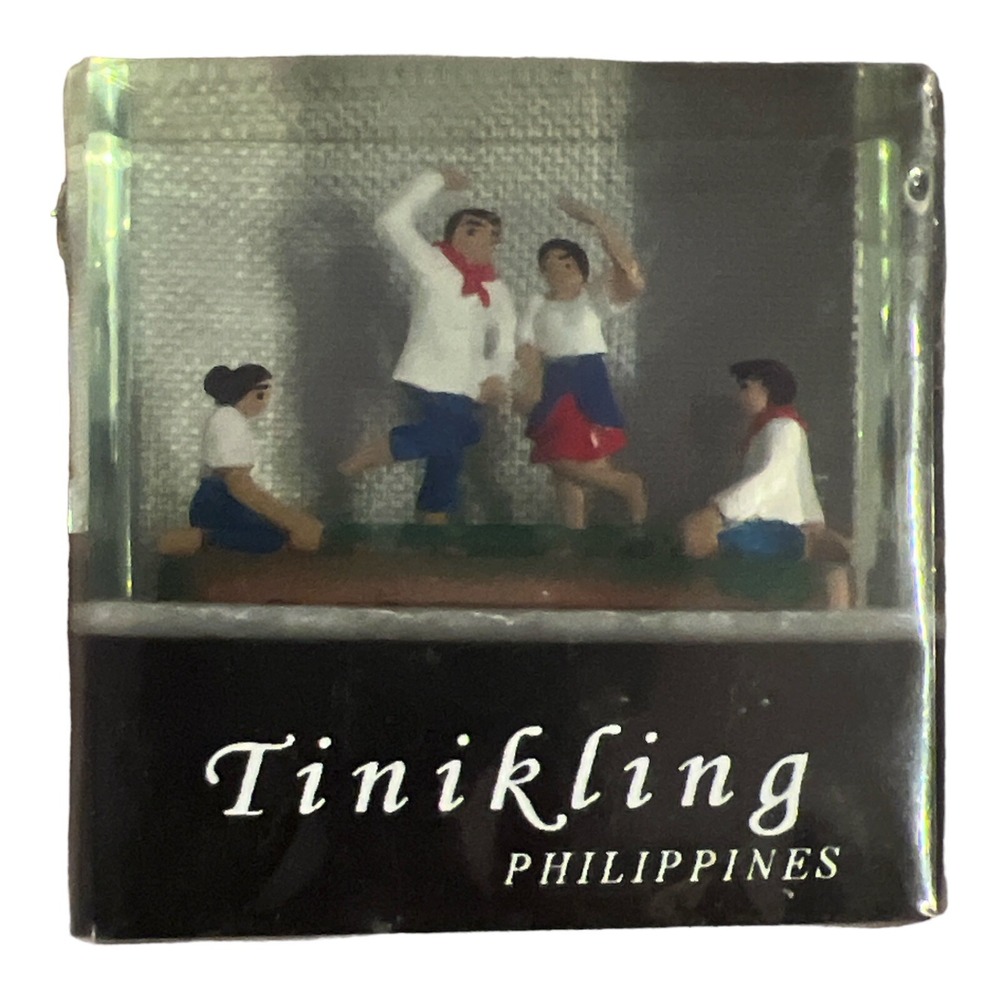 Vintage Philippines The Cultural "tinikling" Lucite Paper Weight